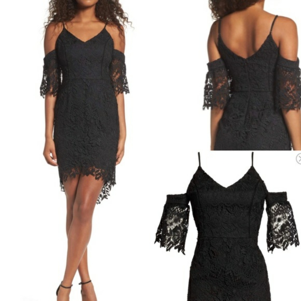 Adelyn Rae Black Lace Midi Dress Sz X-Small NWT